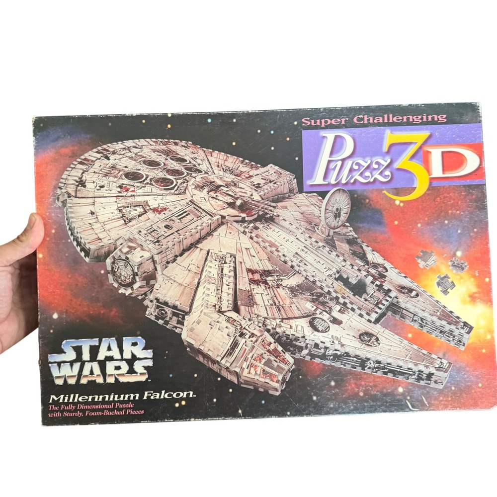 Star Wars Millennium Falcon Puzz 3D Milton Bradley 857 Piece Vintage 1995 Puzzle